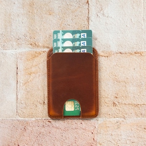 Leder Kartenetui, magnetische Geldbörse für iPhone 16/15/14/13/12 Modelle, Kreditkartenhalter, personalisiertes Geschenk, Hochzeitsgeschenk, Dad Geschenk