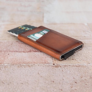Portefeuille en cuir, Porte-cartes de crédit, Porte-cartes de visite, Porte-cartes en cuir, Portefeuille pop-up avec blocage RFID, Portefeuille fin, Portefeuille cadeau pour père