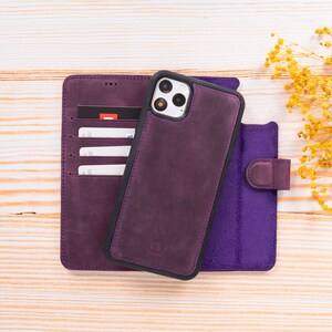 Dames cadeau iPhone 11 Pro Max lederen standaard portemonnee, iPhone 11 Pro Max creditcardhoes, gepersonaliseerd cadeau, huwelijkscadeau, verjaardagscadeau hoesje