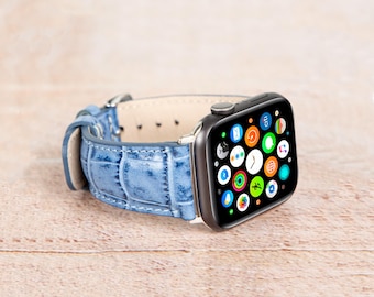 Luxury Leather Apple Watch Band, Comfortable, Adjustable Fit  for 49mm, 46mm, 45mm, 44mm, 42mm, 41mm, 40mm, Ideal Gift for Him, Wedding Gift