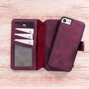 Portafoglio in pelle per iPhone SE 3, custodia staccabile per iPhone SE 2, portafoglio in pelle con cerniera per iPhone 8, custodia in pelle per iPhone 7, regalo di anniversario
