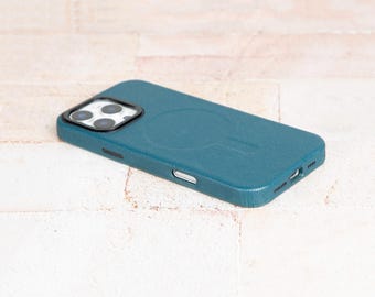 Custodia per telefono in pelle magnetica ecologica per iPhone 16 Pro Max 15Pro 14 13pro 14pro per Magsafe Fundal Back Shell capa