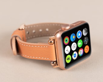 Das perfekte Geschenk: Apple Watch Armband aus Leder, Damen-Armband für die Apple Watch, schlankes Lederarmband für Apple Watch (49 mm, 42 mm, 46 mm, 41 mm, 45 mm, 40 mm, 44 mm)