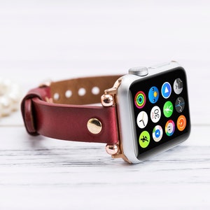 Apple Watch Slim Leather Smart Watch Band, Apple Watch Bracelet, Apple Watch Strap, Birthday Gift, Women Gift, Wedding Gift, Girlfriend Gift