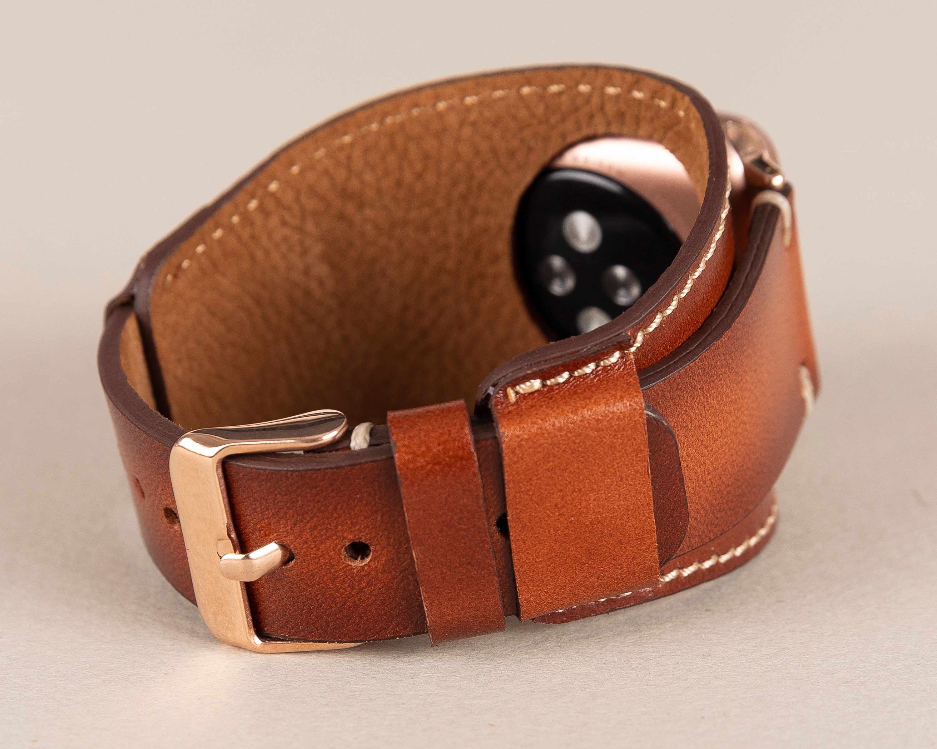 Cuff Leather Apple Watch Band for Apple iWatch Series 6 5 4 3 | Etsy