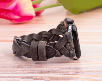 Apple Watch Gray Band, iWatch Band Women Gift, Apple Watch Bracelet, Apple Watch 41mm 45mm 49mm 40mm 44mm 46mm 42mm Band, Apple iWatch Strap
