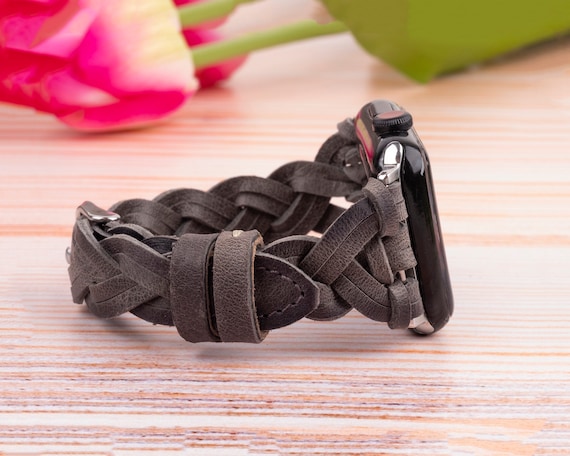 Apple Watch Gray Band, iWatch Band Women Gift, Apple Watch Bracelet, Apple Watch 41mm 45mm 49mm 40mm 44mm 46mm 42mm Band, Apple iWatch Strap