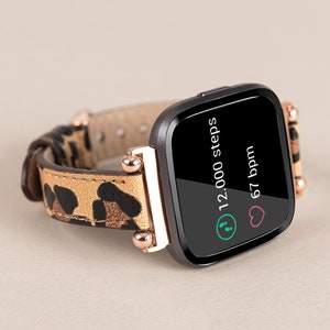 Leather Fitbit Sense 2 Band, Fitbit Versa 4 Strap, Fitbit Versa 3 Leather Bracelet, Versa 2 Band, Anniversary Gift, Wedding Gift, Wife Gift