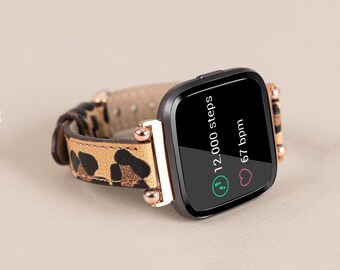 Correa de cuero para Fitbit Sense 2, correa para Fitbit Versa 4, pulsera de cuero para Fitbit Versa 3, correa para Versa 2, regalo de aniversario, regalo de boda, regalo para esposa