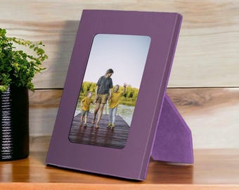 Leather Picture Frame 4x6, Personalized 3rd Anniversary Gift, Handmade Leather Photo Frame, Leather Anniversary Gift for Him and Her