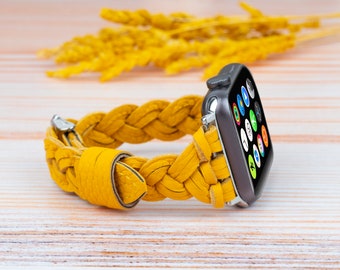 Lederarmband für Fitbit Versa 4, geflochtenes Lederband für Versa 3, Fitbit Sense 2 Lederarmband, Damen Geschenk, Mutter Geschenk Band Versa Lite, Geschenk