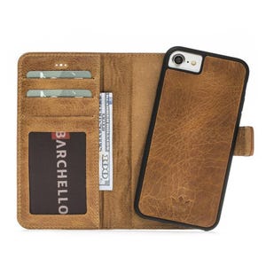 Cartera de cuero para iPhone 8+, funda para iPhone 7+, funda desmontable personalizada para iPhone 8+, funda para iPhone 8+, regalo de boda, regalo de cumpleaños