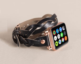 デュアルツアースリムiWatchブレスレット、Apple Watchバンド、Apple Watchストラップ、iWatchカスタムバンド、Apple Watchブレスレット、レザーiWatchレディースバンド