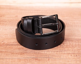 Personalized Leather Belt for Men, Genuine Leather Dress Belt, Custom Engraved Gift for Husband Dad Boyfriend, Anniversary Gift, Groomsmen