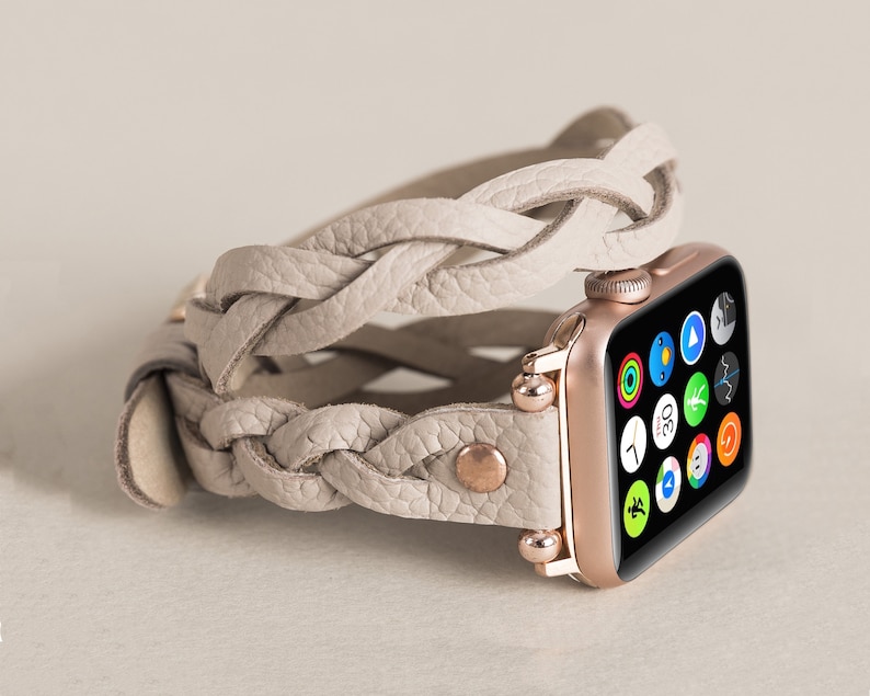 Fitbit lederen horlogeband, Fitbit Versa 4 3 2 1 Lite, dubbel omwikkelde slanke dameshorlogeband voor Fitbit Sense 1 Sense 2 - Fitbit-band voor dames afbeelding 1