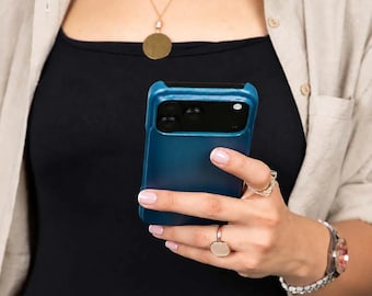 iPhone 18 Pro Leather Case, MagSafe Full Grain Leather Case, Personalized Handmade Slim Back Cover, Minimalist Phone Case, Gift for Him, Her