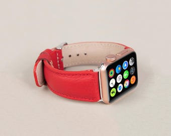 Apple Watch Rot Lederband, iWatch Lederarmband, Apple Watch Armband, Apple Watch Armband, iWatch Lederband, Lederarmband für iWatch, Geschenk