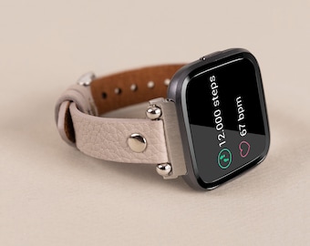 Fitbit Band Versa 4, Personalized Gift Fitbit Versa 3, Leather Sense 2 Strap, Versa 2 Bracelet, Womens Gift, Handmade Band, Anniversary Gift