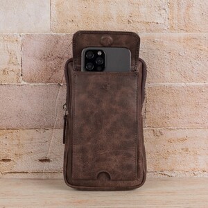 Portafoglio in pelle con cerniera, borsa personalizzata, borsa in pelle, custodia in pelle per iPhone, portafoglio fatto a mano per telefono Samsung, regalo di anniversario, regalo di nozze