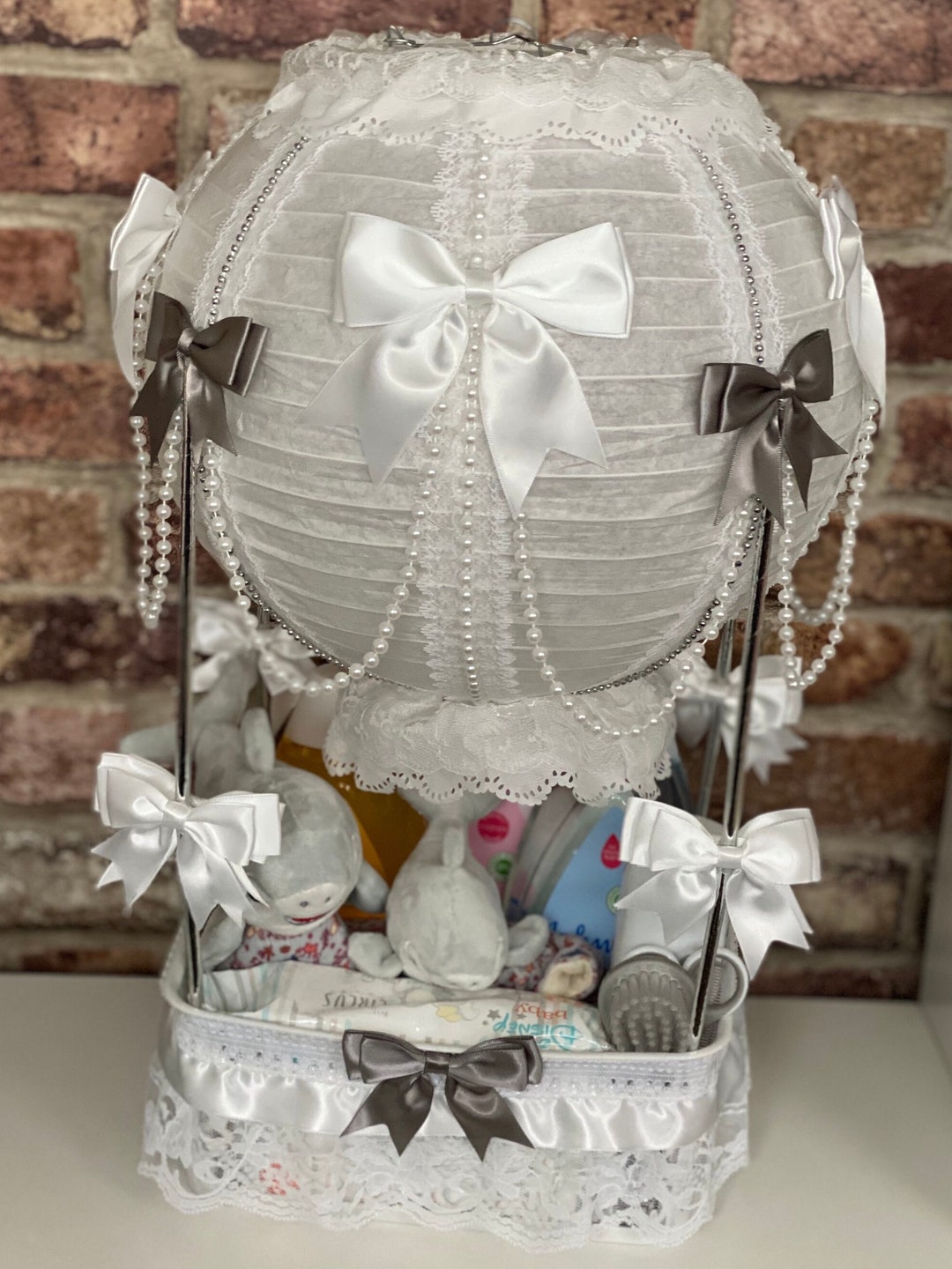 Bespoke Hot Air Balloon Style Baby Hampers With Lights