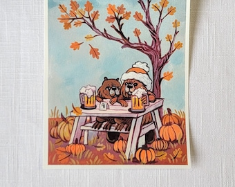 Original Art, Oregon Beavers painting study in acrylic, Autumn Home Decor, Kary Keppol
