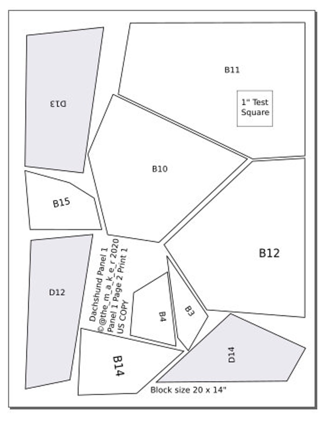 EPP Pattern Template. Dachshund Dog Quilt Pattern. English Paper ...