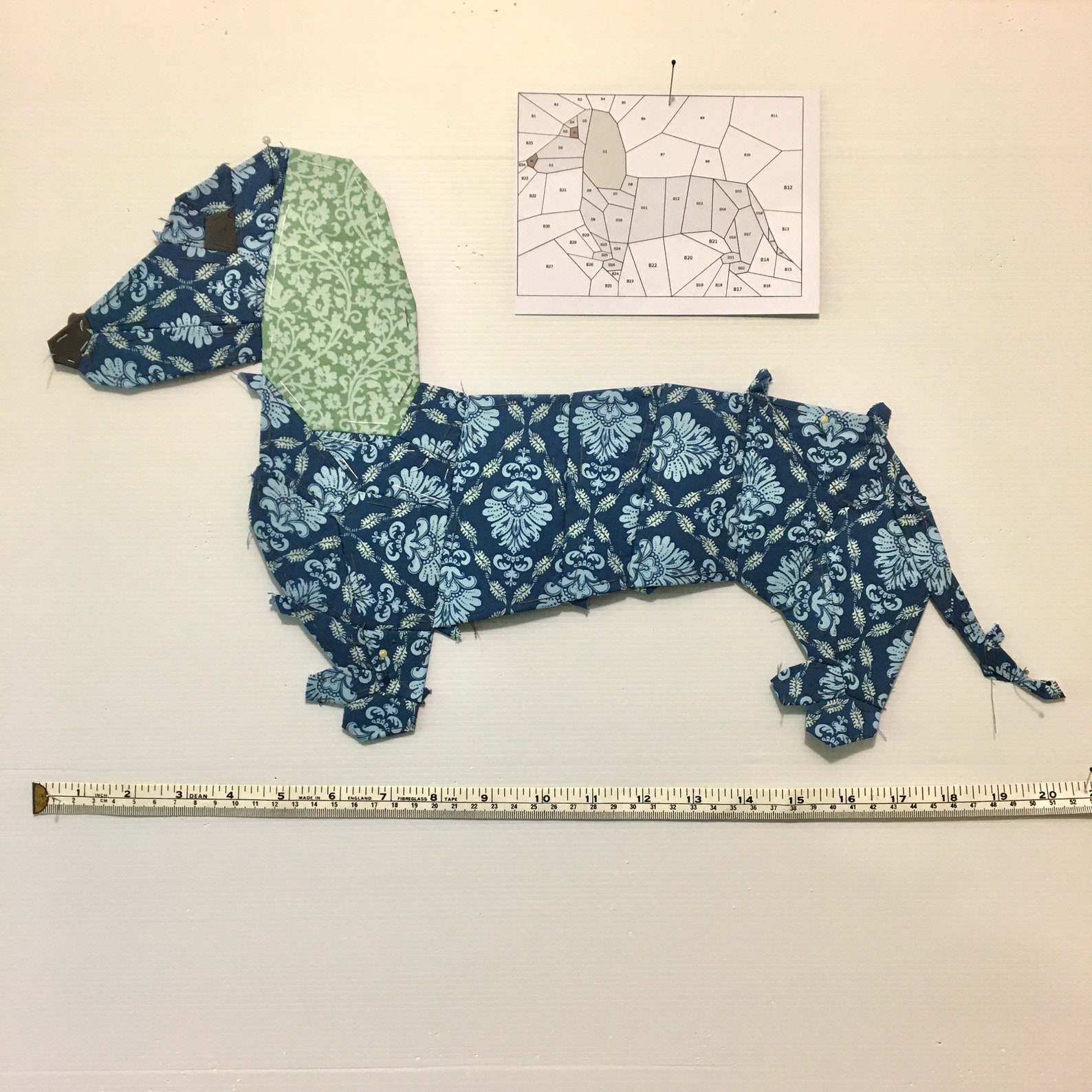 EPP Pattern Template. Dachshund Dog Quilt Pattern. English Paper ...