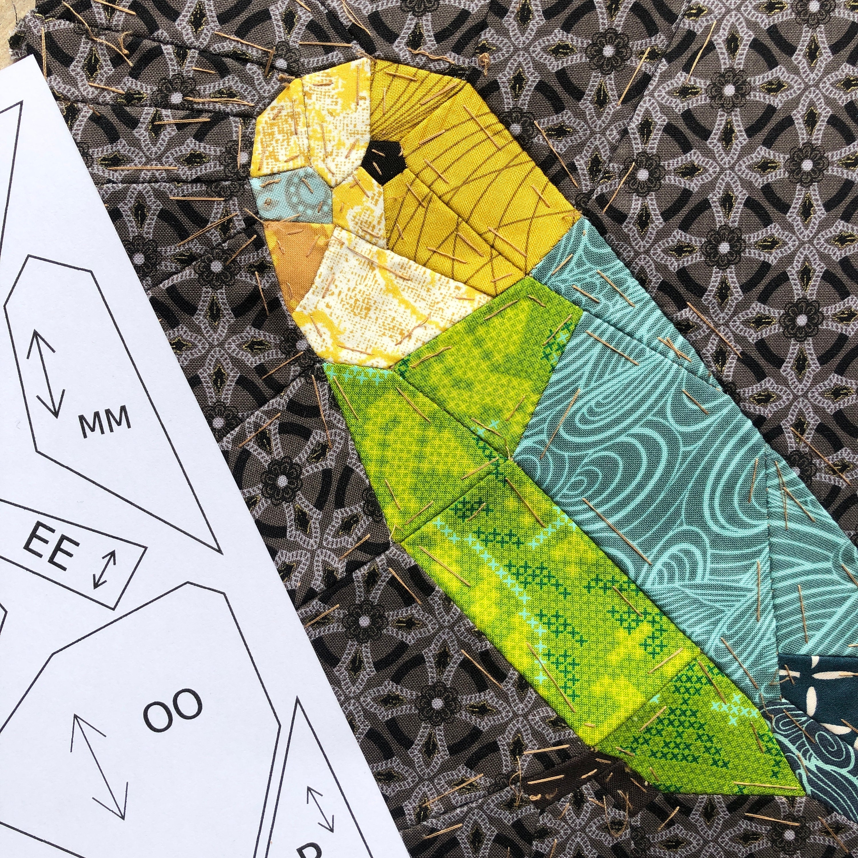 Digital Pattern. BUDGIE. EPP Templates. Bird Quilt Pattern. English ...