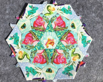 Hexie Star Quilt Block Pattern. 20cm Diameter. English Paper Piecing. PDF digital Download. SVG Cutting File. Print at Home. EPP Templates.