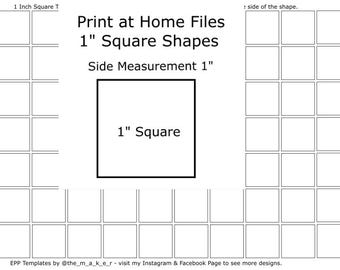 Druckbare EPP Papier Vorlagen. 2,5 cm Quadrate für die englische Papiermalerei. Digitaler Download SVG & PDF.