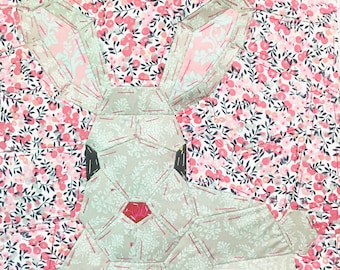 EPP-patroon. Paashaas - Paneel 2 . Engelse Paper Piecing PDF - Amerikaans kopieerformaat. Naaipatroon. Quilten. Lapwerk. Hand naaien.