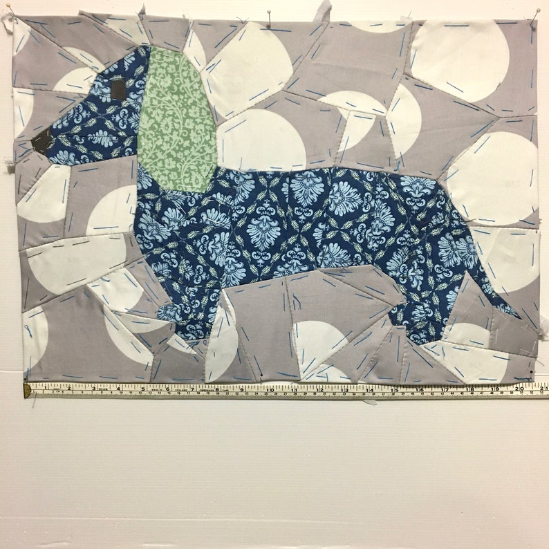 EPP Pattern template. Dachshund Dog Quilt Pattern. English Paper Piecing. PDF Download. Sewing Supplies. Quilting. Patchwork. image 5