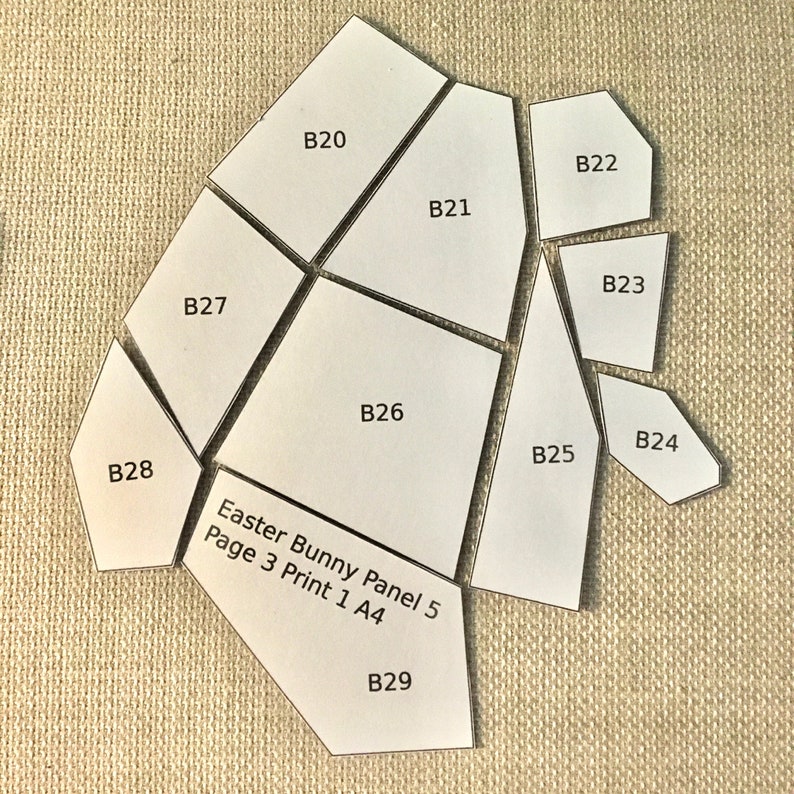English Paper Piecing Pattern. Bunny Rabbit. Panel 5 . PDF | Etsy