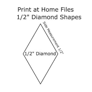 Printable EPP Paper Pieces Templates. 1/2&quot; Diamonds for English Paper Piecing. Digital Download SVG & PDF. Print at Home. Quilting Template.