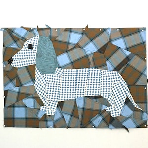 EPP Pattern template. Dachshund Dog Quilt Pattern. English Paper Piecing. PDF Download. Sewing Supplies. Quilting. Patchwork. image 1