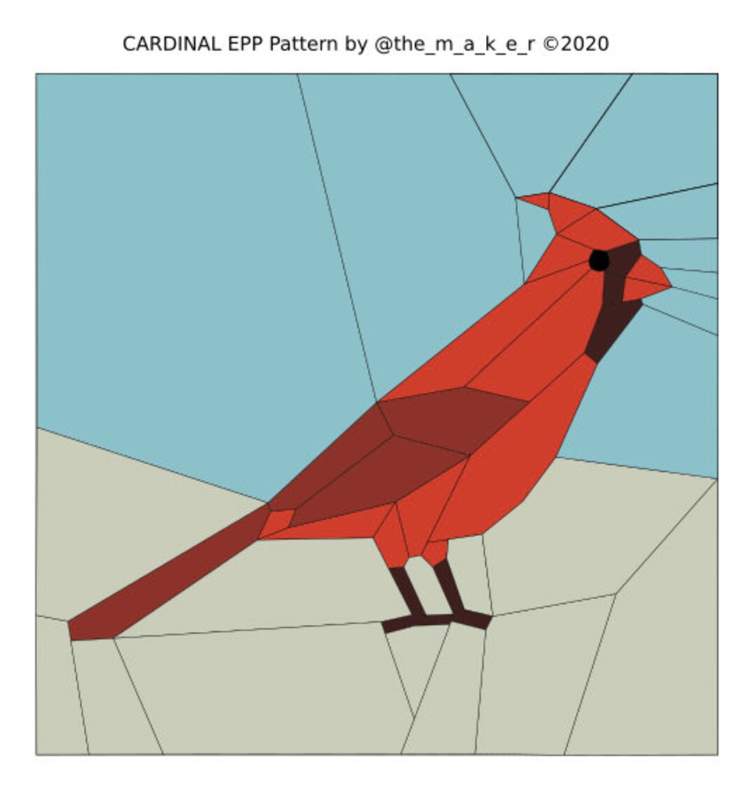 EPP Templates. Bird Quilt Pattern CARDINAL. English Paper Piecing.. # ...
