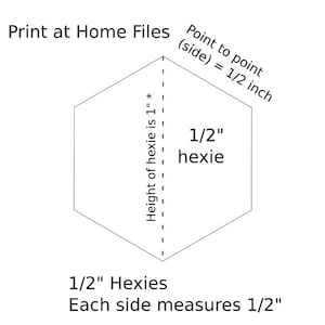 Hexagons Printable EPP Templates. 1/2&quot; Hexagons for English Paper Piecing. Digital Download Paper Pieces. Print at Home.