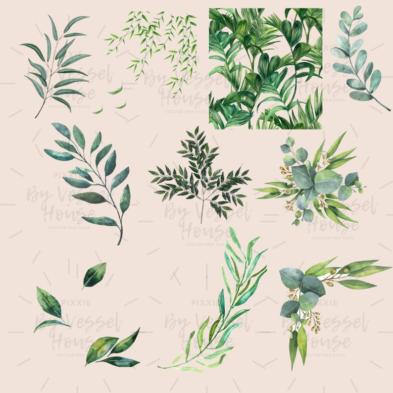 Download Greenery. Watercolor clipart. Garden svg. Wreath svg. Olive | Etsy