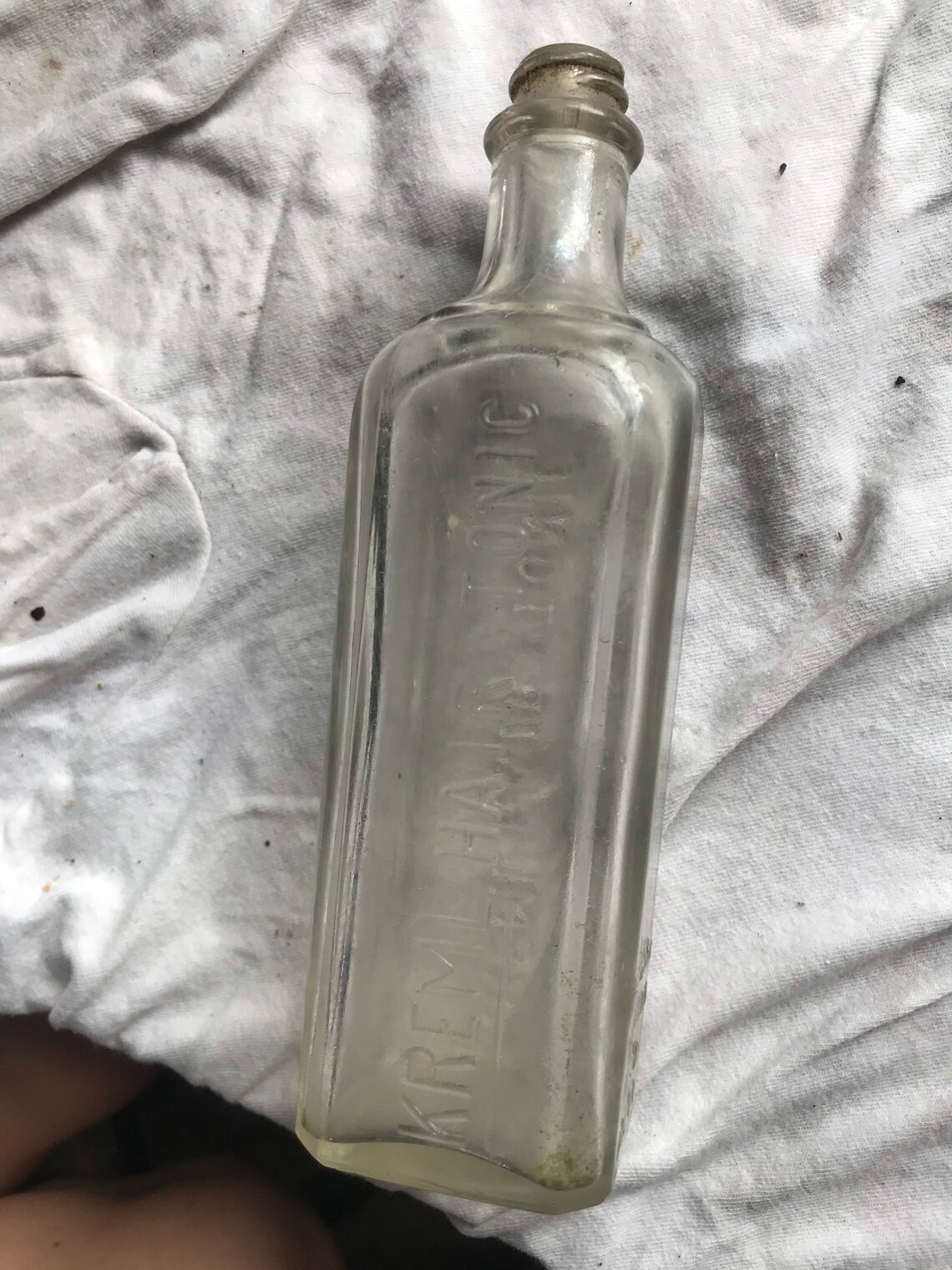 Antique glass kreml hair tonic bottle Etsy