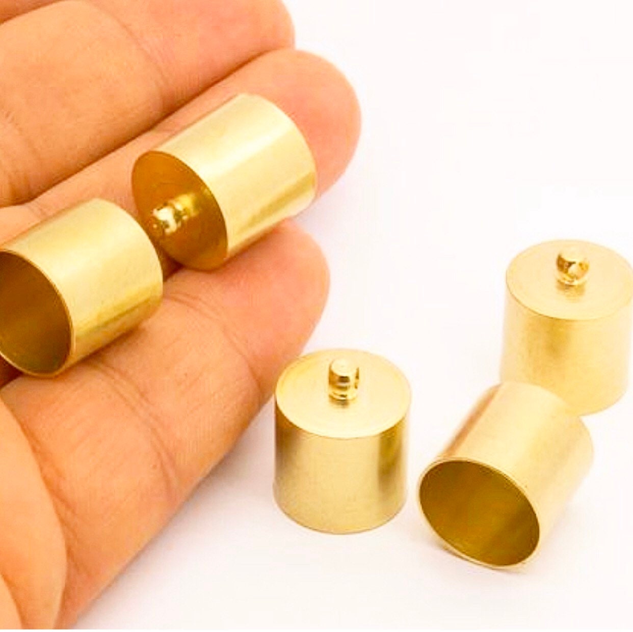 Raw Brass End Cap Hole Inner 14mm Solid Brass End Cap Etsy