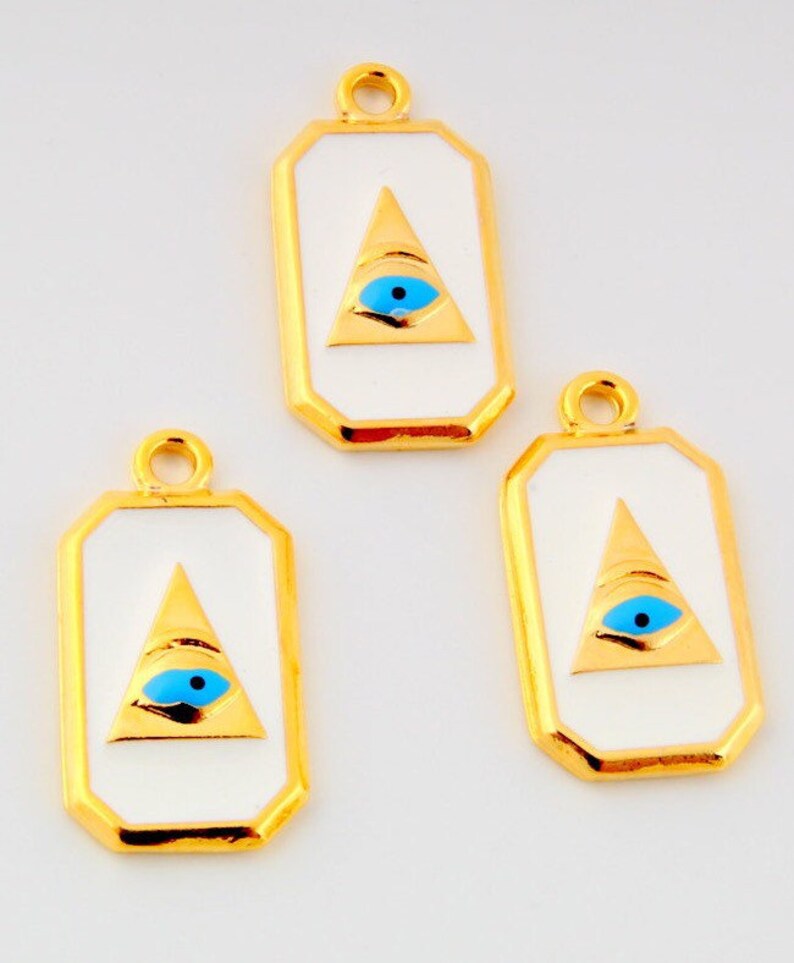 SM2025861 Eye Pendant Gold Plated Enamel Eye Pendant Etsy