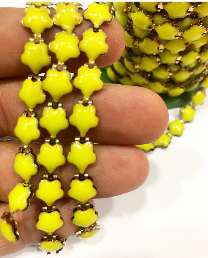 Chains Chains Yellow Colour Chain 8mm Clover Chains