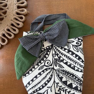 Boho Bibelväska med rosett - Bibelväska i gingham- och kanvasmönster - Handgjord kyrkväska