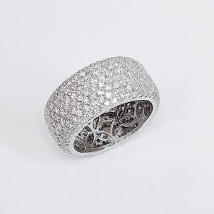4.31 Carats Wide Full Eternity Natural Diamond 18k ring