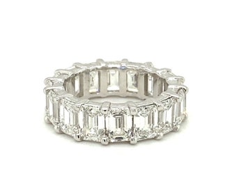 Emerald Cut Natural Diamond Eternity Wedding Band