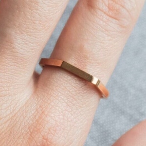 Minimalist Hexagon Ring: Gold Plated Titanium Steel Stackable Ring
