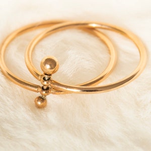 Rose Gold Rotating Ring: Titanium Alloy Minimalist Stacking Bands