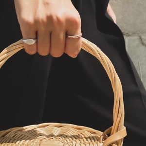 Solid Silver Signet Ring, Classic Pinky Ring, Oval Signet Ring, Minimal Dainty Ring, Holiday/Valentine's Day Gift, Unisex Jewelry Gift image 5