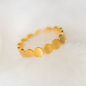 Gold Plated Dot Ring: Titanium Alloy Minimalist Band