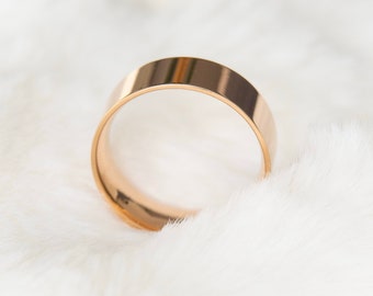 Breiter Goldring, Minimaler Goldring, einfacher Bandring, Gold Stapel Statement Ring, Urlaub/Valentinstag Geschenk, Geschenk für sie/Familie/Freund